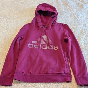 Adidas XS Holiday Pullover Hoodie in Power Berry